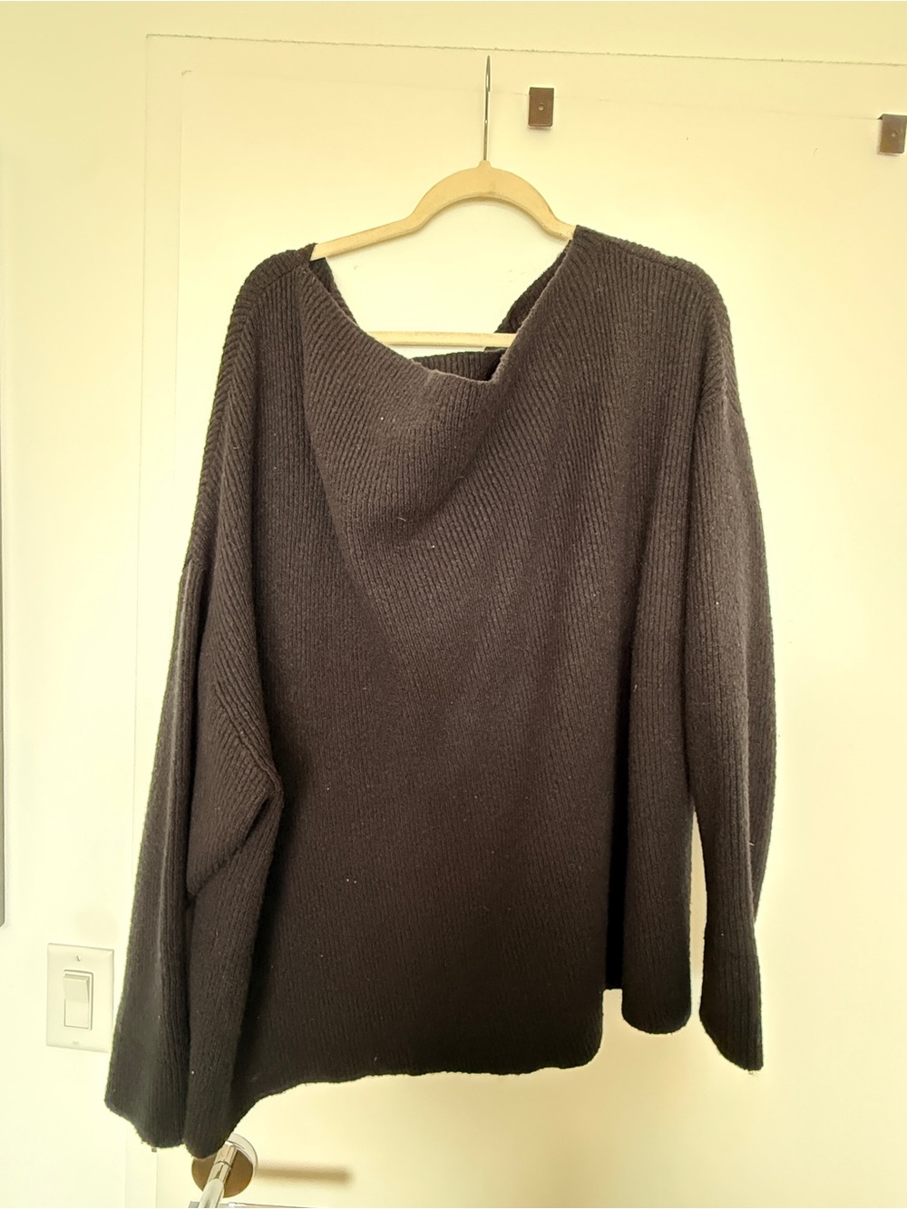 Treasure & Bond Black off the shoulder Cozy Cowl Neck Sweater